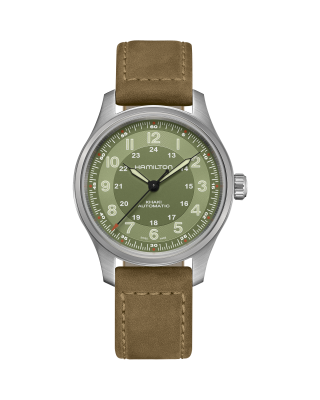 Khaki Field Titanium - Green dial - Brown strap - H70205860
