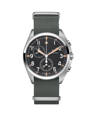 Khaki Aviation Pilot Pioneer - Black dial - Brown leather strap