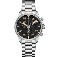 Khaki Aviation Khaki Pilot Chrono Quartz - Dial color:Black
