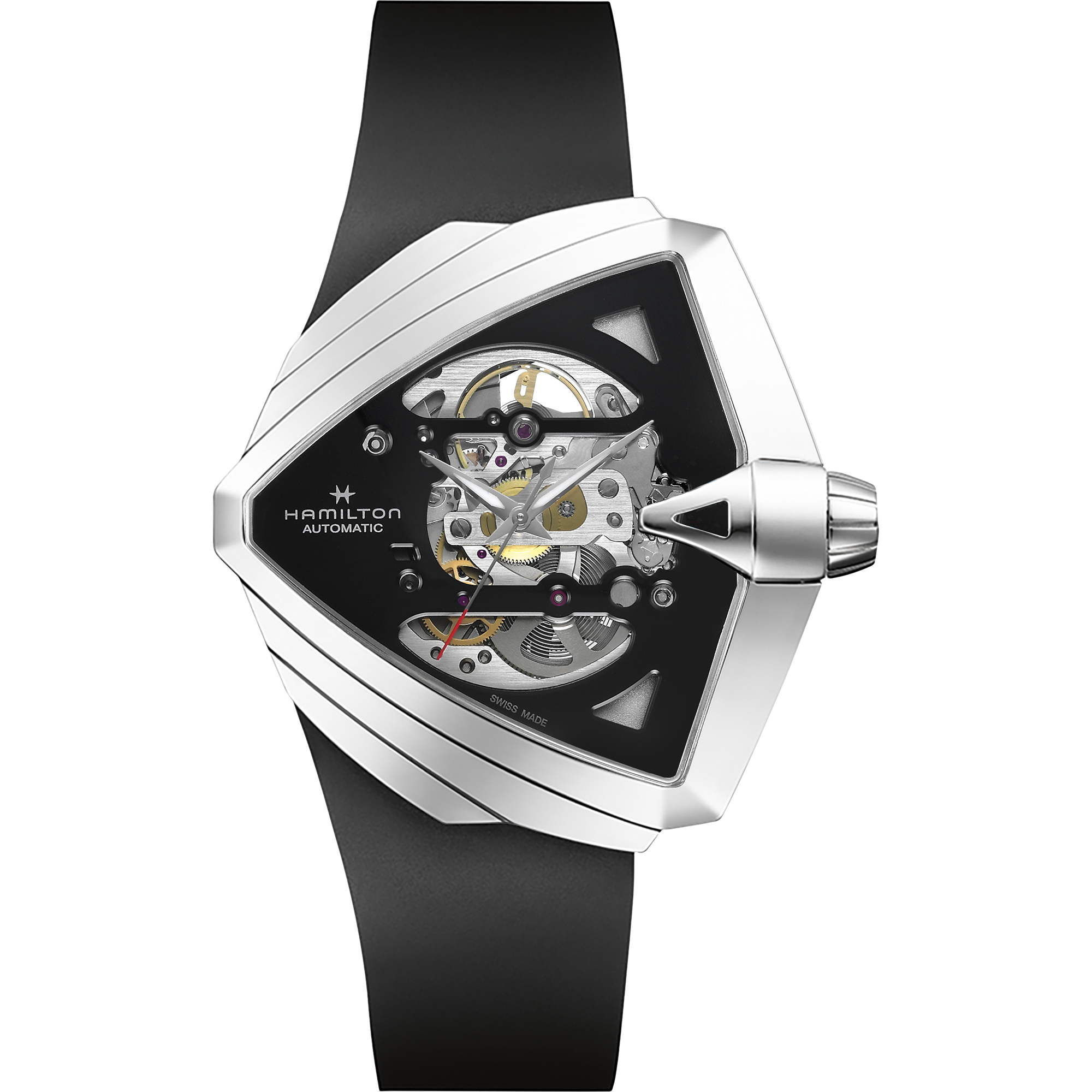 Ventura XXL Skeleton dial Black strap H24625330 Hamilton Watch