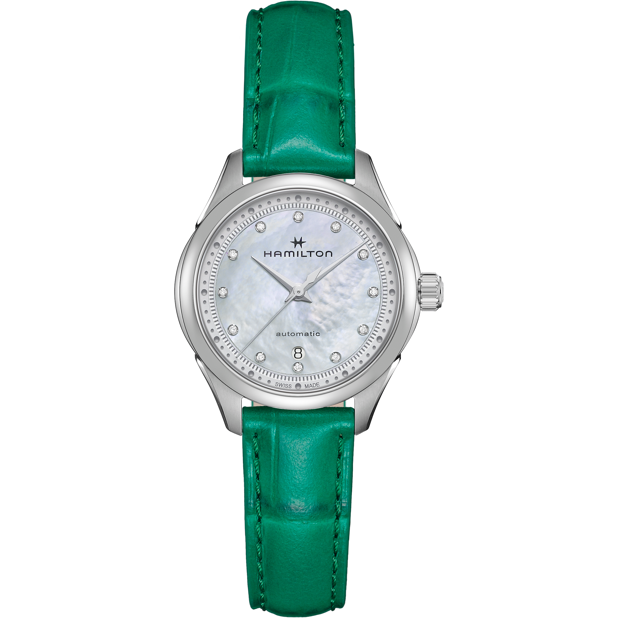 Jazzmaster Lady Auto - silver dial - green strap - H32275890 