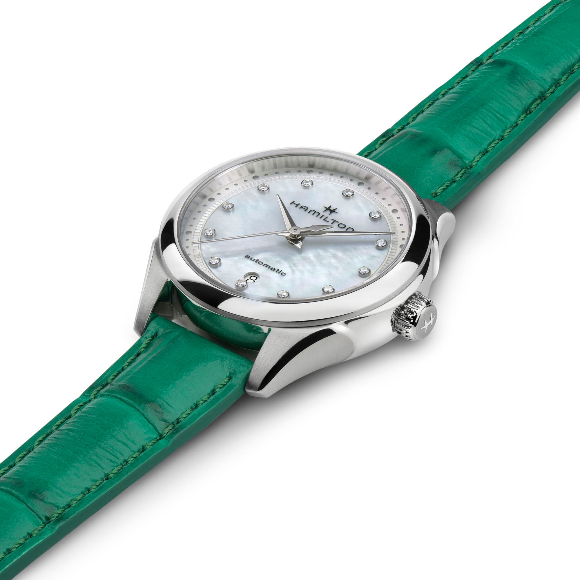 Jazzmaster Lady Auto - silver dial - green strap - Hamilton Watch