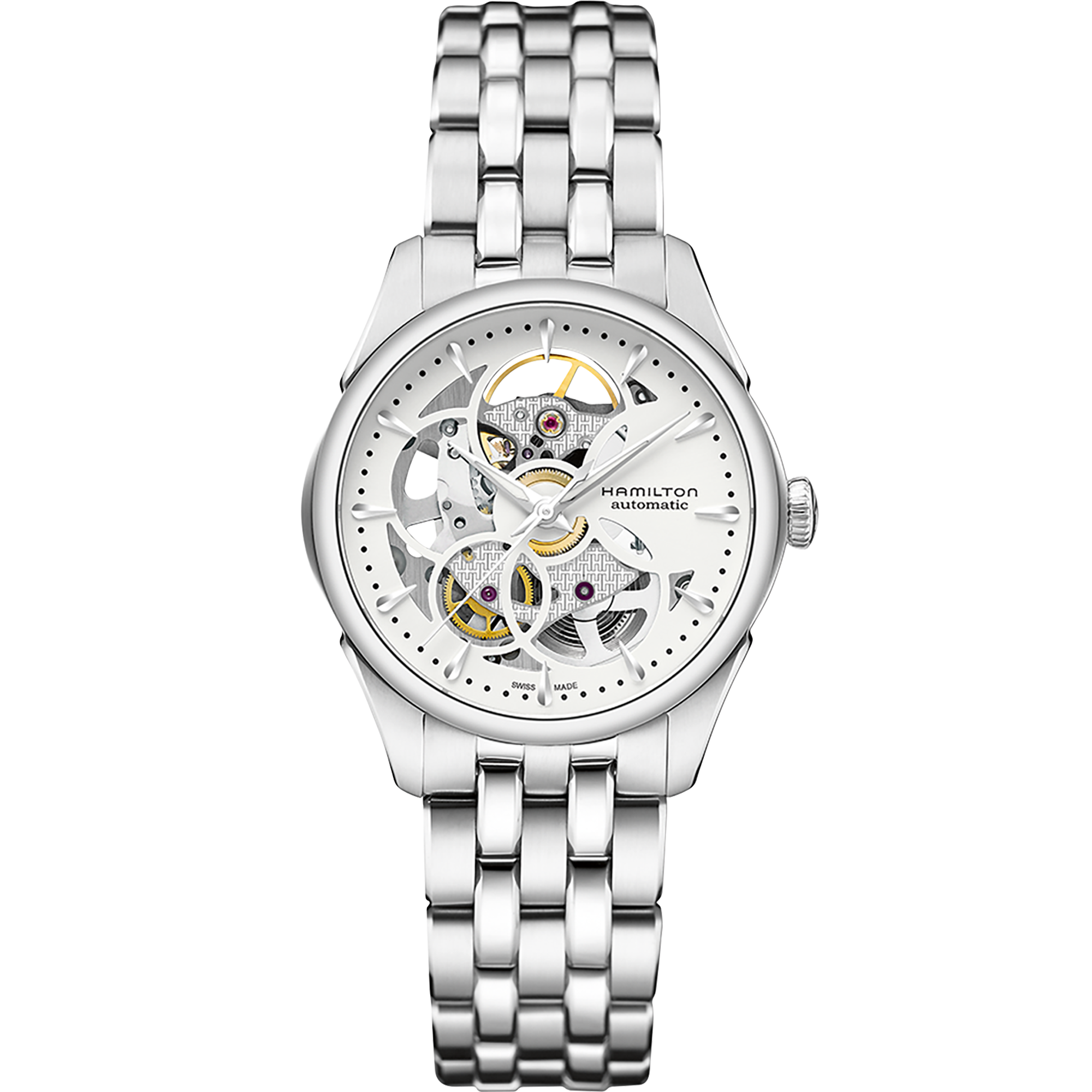 Jazzmaster Automatic Watch Viewmatic Skeleton Lady - White Dial 