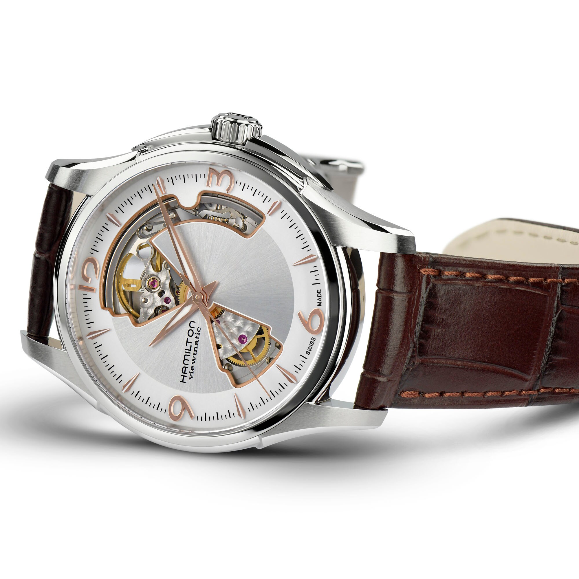 Jazzmaster Automatic Watch Open Heart - Silver Dial - H32565555 ...