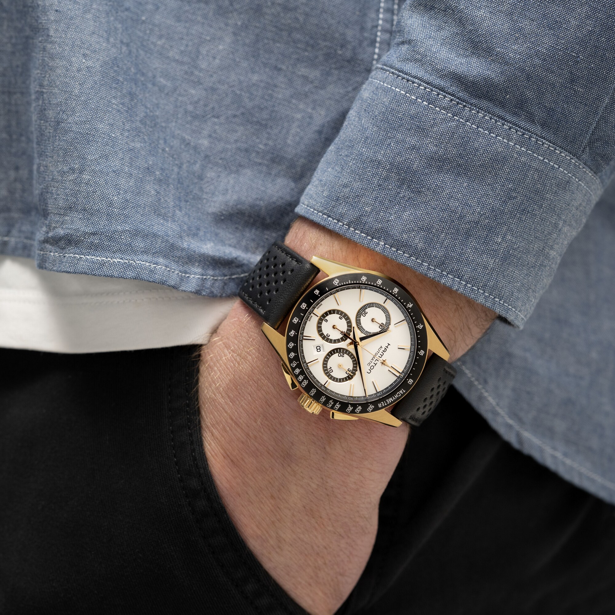 ハミルトン ジャズマスター PERFORMER AUTO CHRONO 42mm - 腕時計