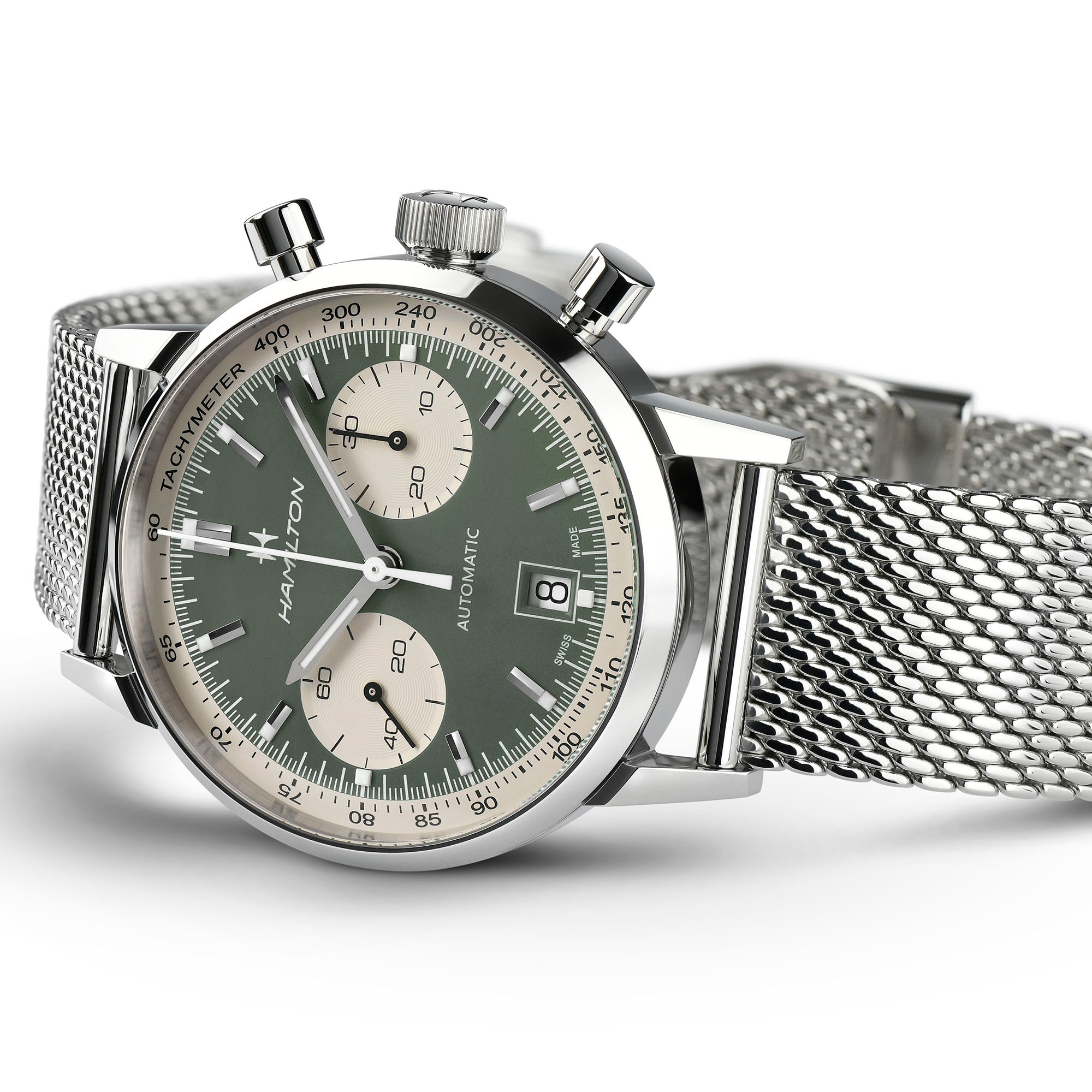 American Classic Intra-Matic Auto Chrono - Green Dial - H38416160 |  Hamilton Watch
