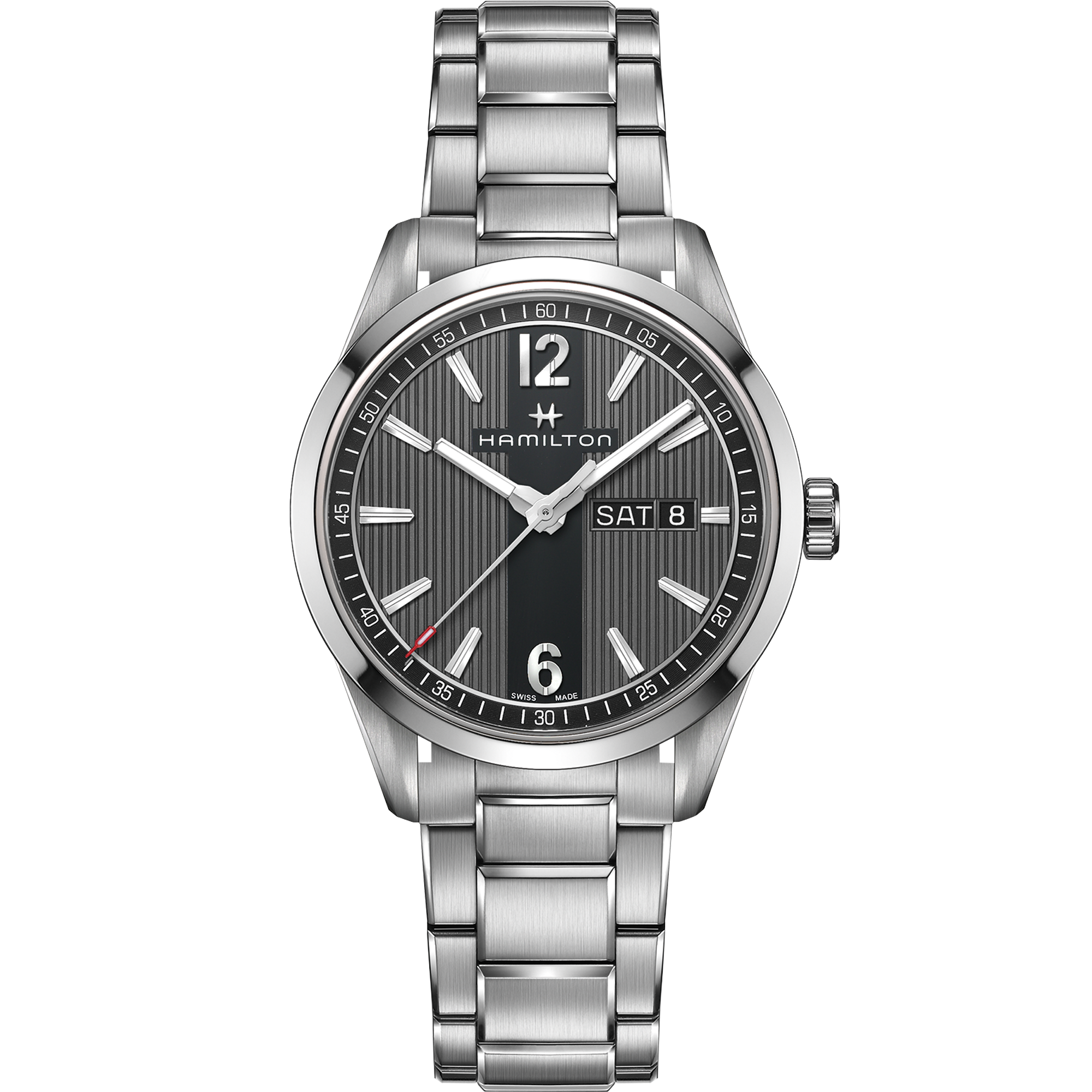 文字盤カラーブラックハミルトン 腕時計 ブロードウェイ デイデイト ブラック シルバー H43