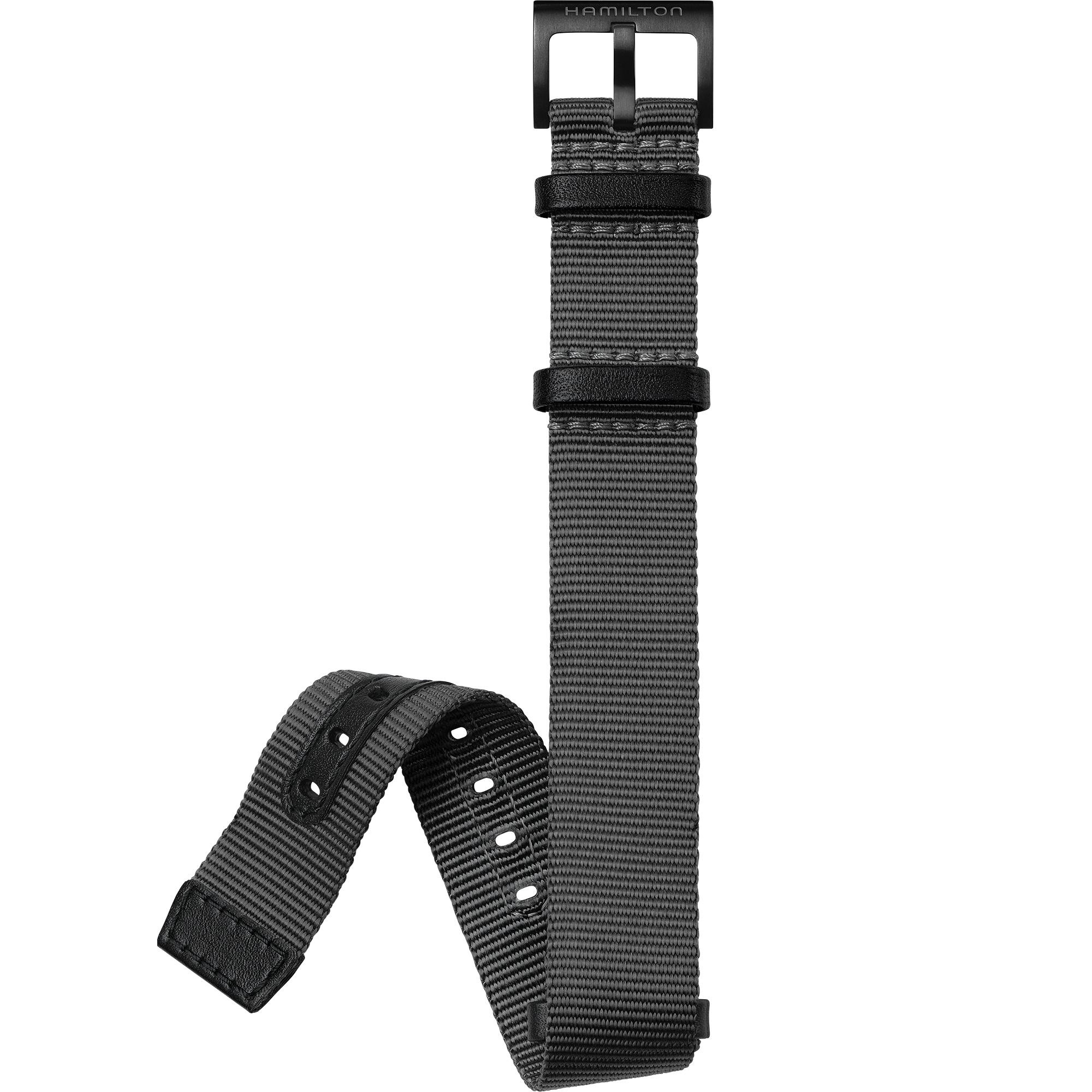 ハミルトン NATO ストラップ 22mm グレー 純正 Hamilton GREY STRAP 20mm XS - ストラップカラー:グレー - H6006943071