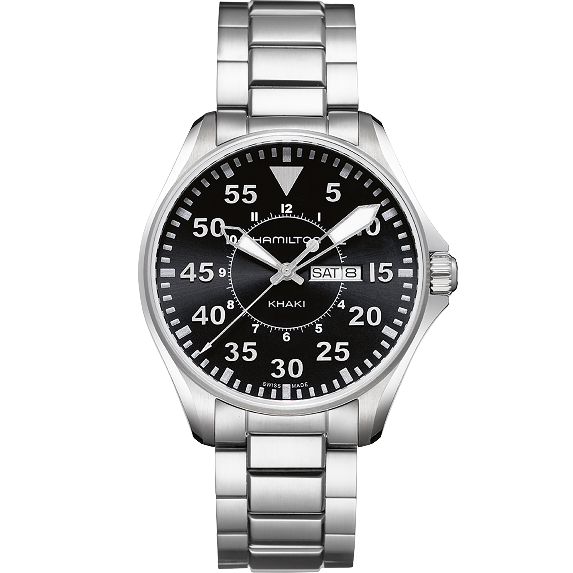 Khaki Aviation Pilot Day Date Quartz Watch - H64611135 | Hamilton