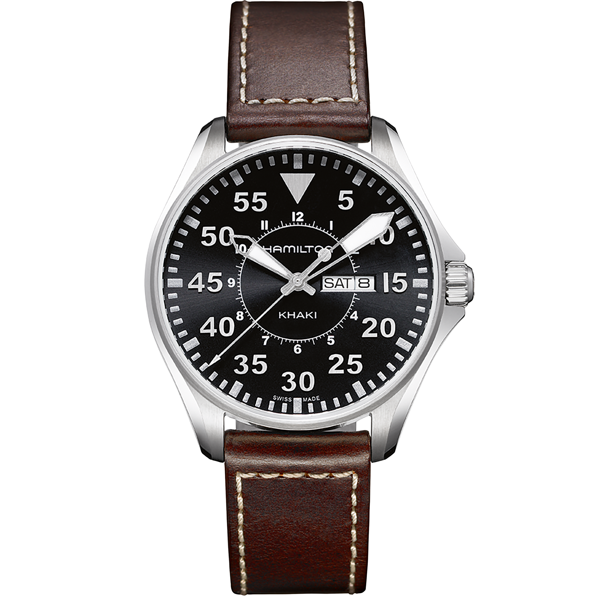 Khaki Aviation Pilot Day Date Quartz Watch - H64611535 | Hamilton Watch