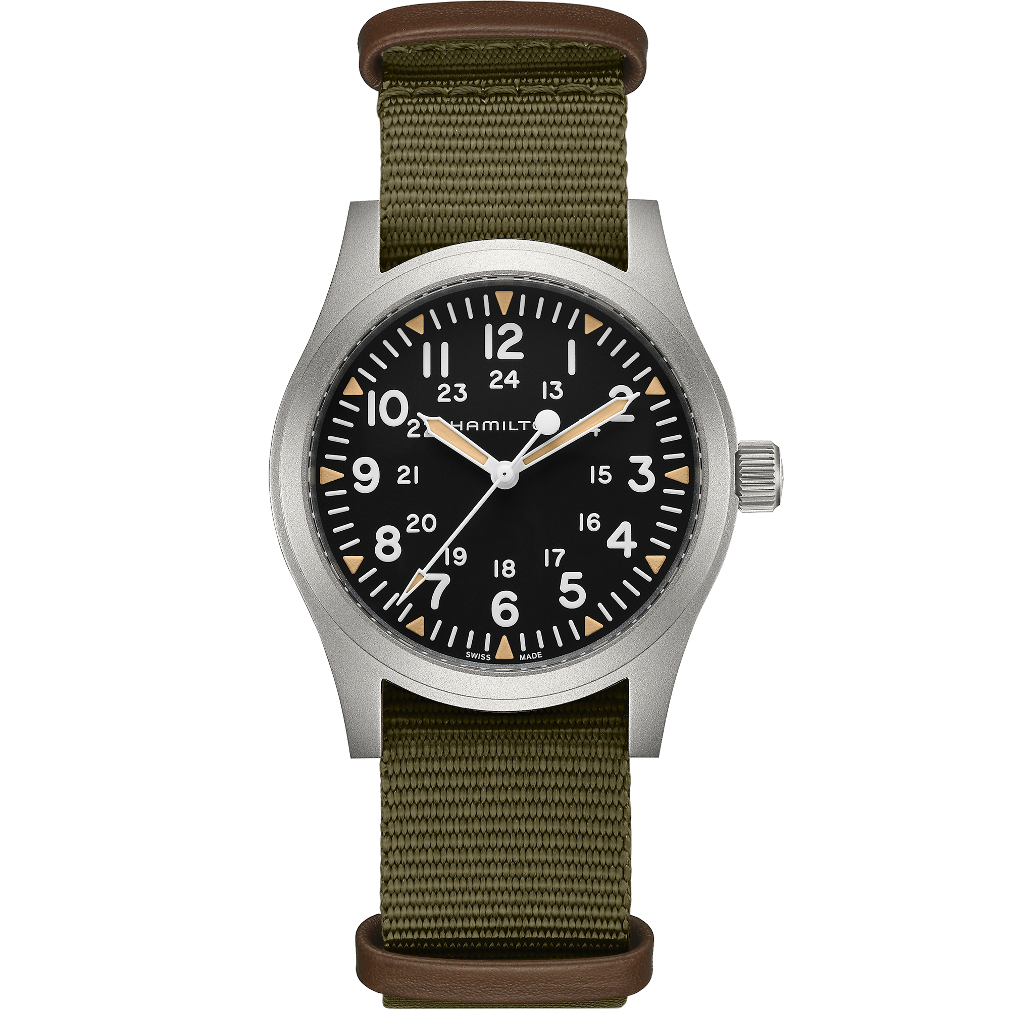 Khaki Field Mechanical - Black dial - Green Nato strap | Hamilton