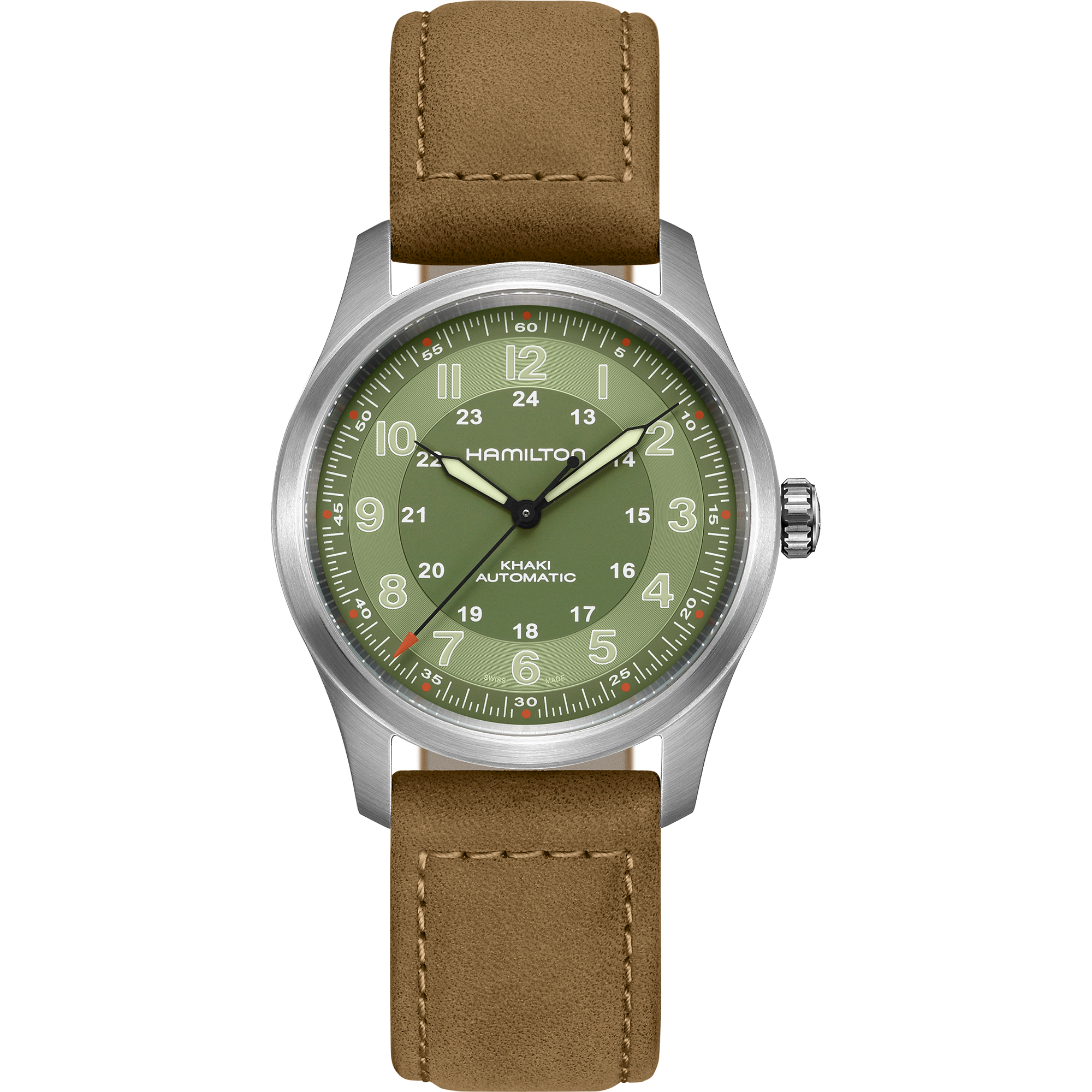 Khaki Field Titanium - Green dial - Brown strap - H70205860