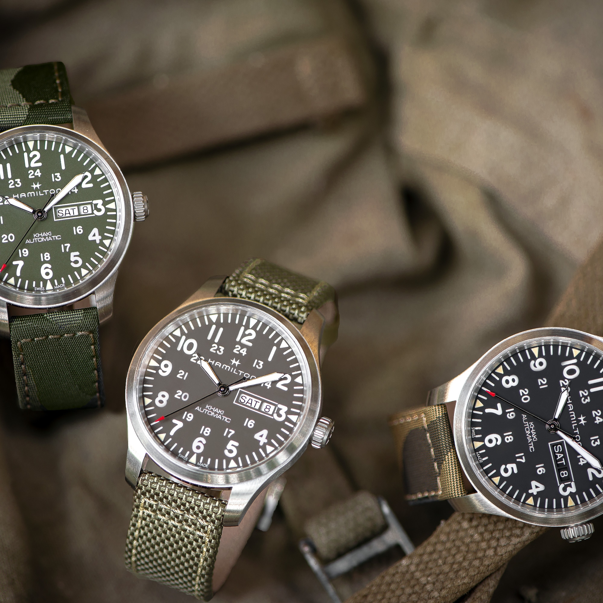 Khaki Field Automatic Watch Day Date - Green Dial - H70535061 | Hamilton  Watch