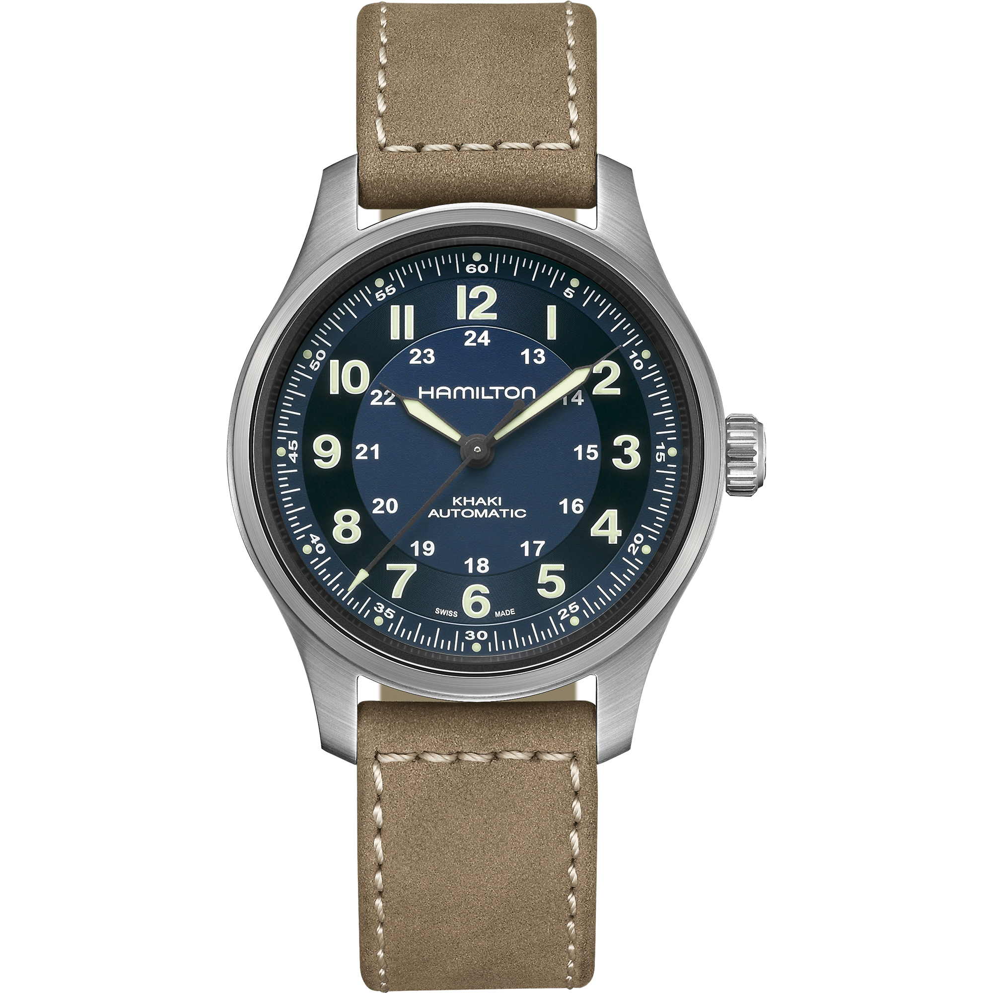 Khaki Field Titanium - Blue dial - Brown strap - H70545540