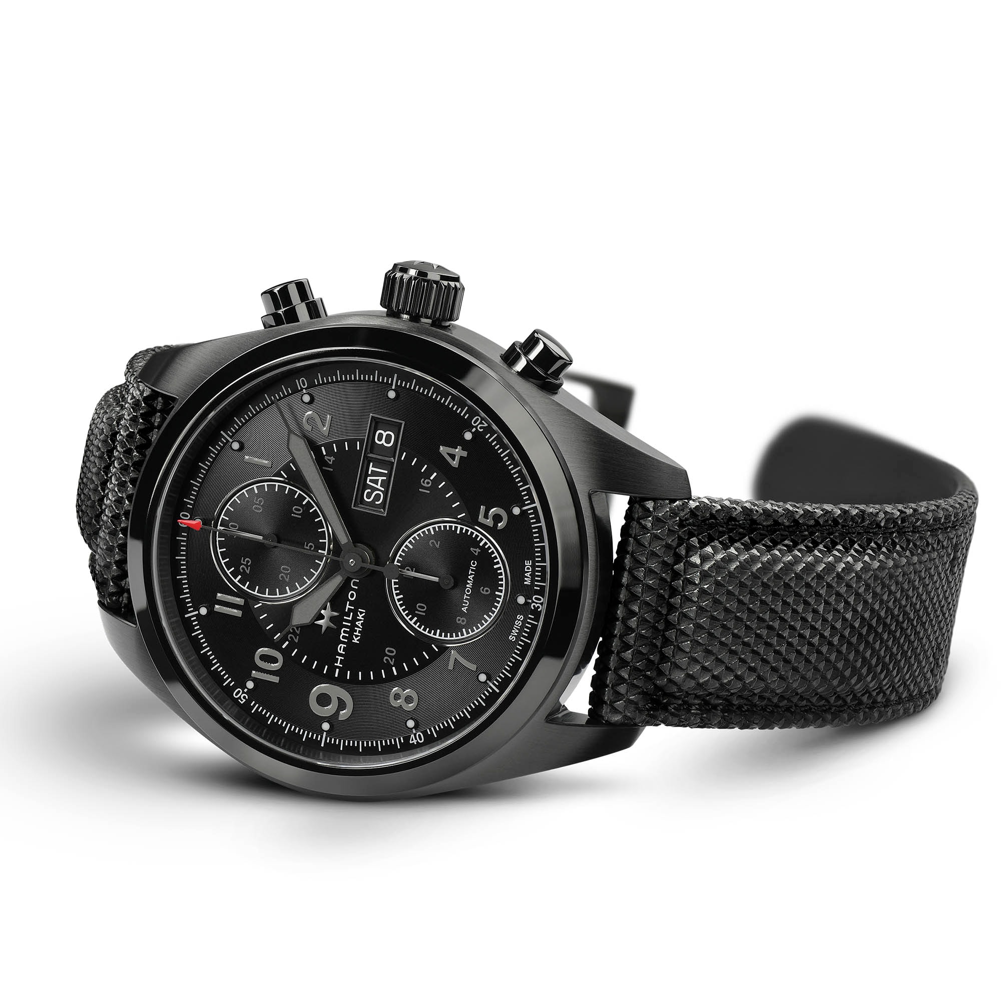 all black chronograph watch