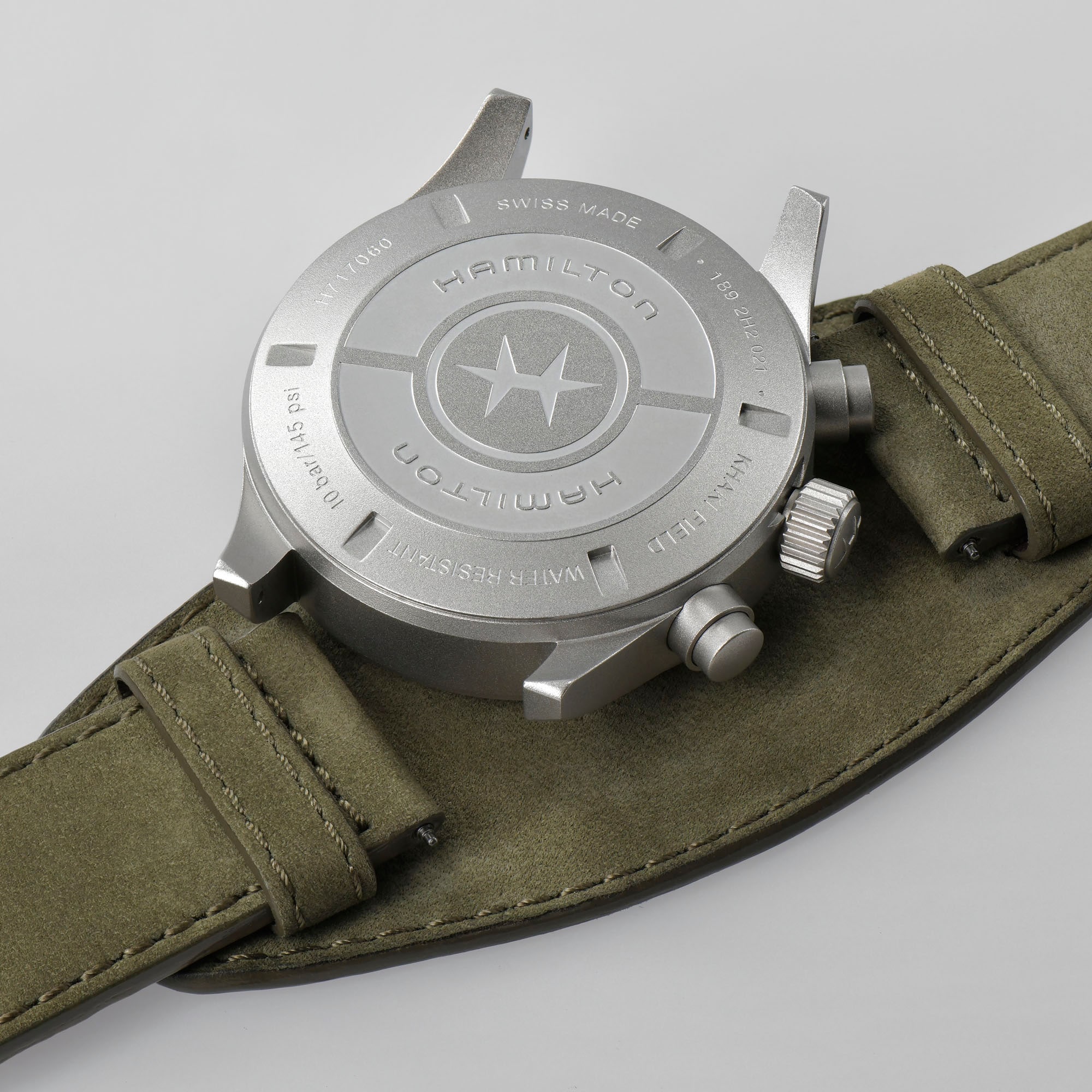 Khaki Field Auto Chrono - Black dial - Green bund strap