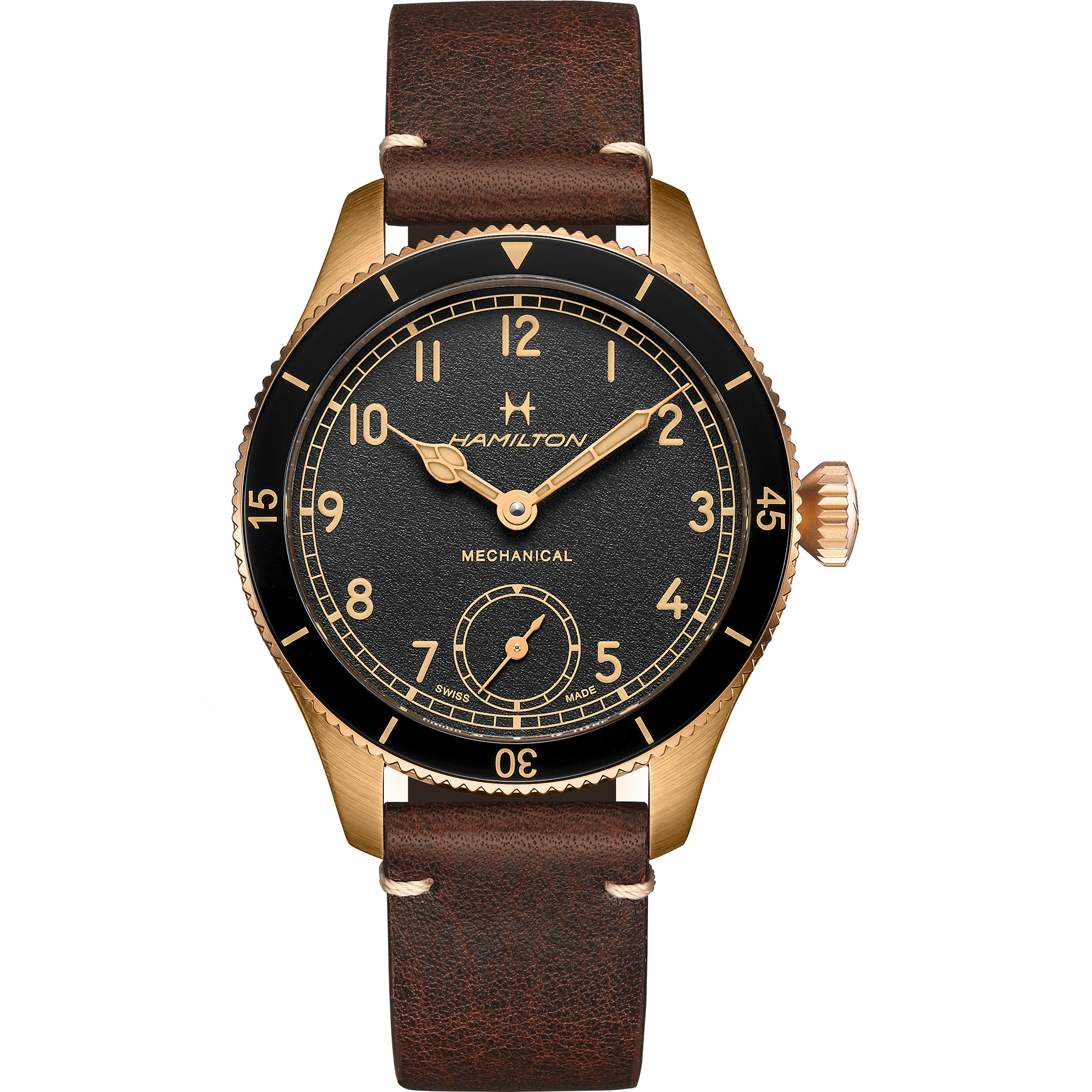 Khaki Aviation Pilot Pioneer - Black dial - Bronze case Brown | Hamilton Watch - H76709530 | Hamilton Watch