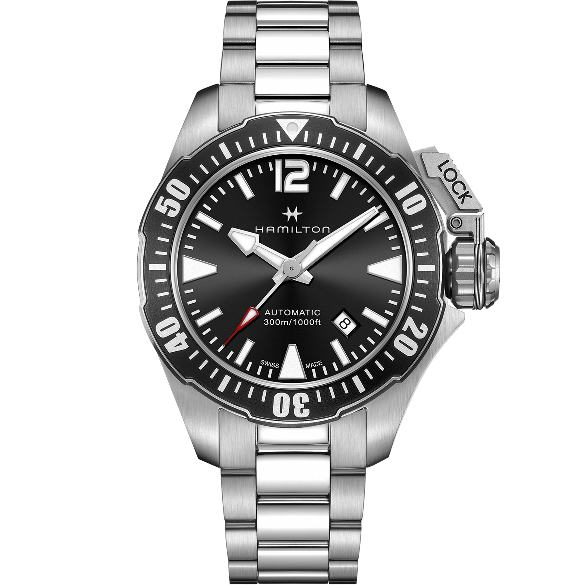 Khaki Navy Automatic Watch Frogman - Black Dial - H77605135 