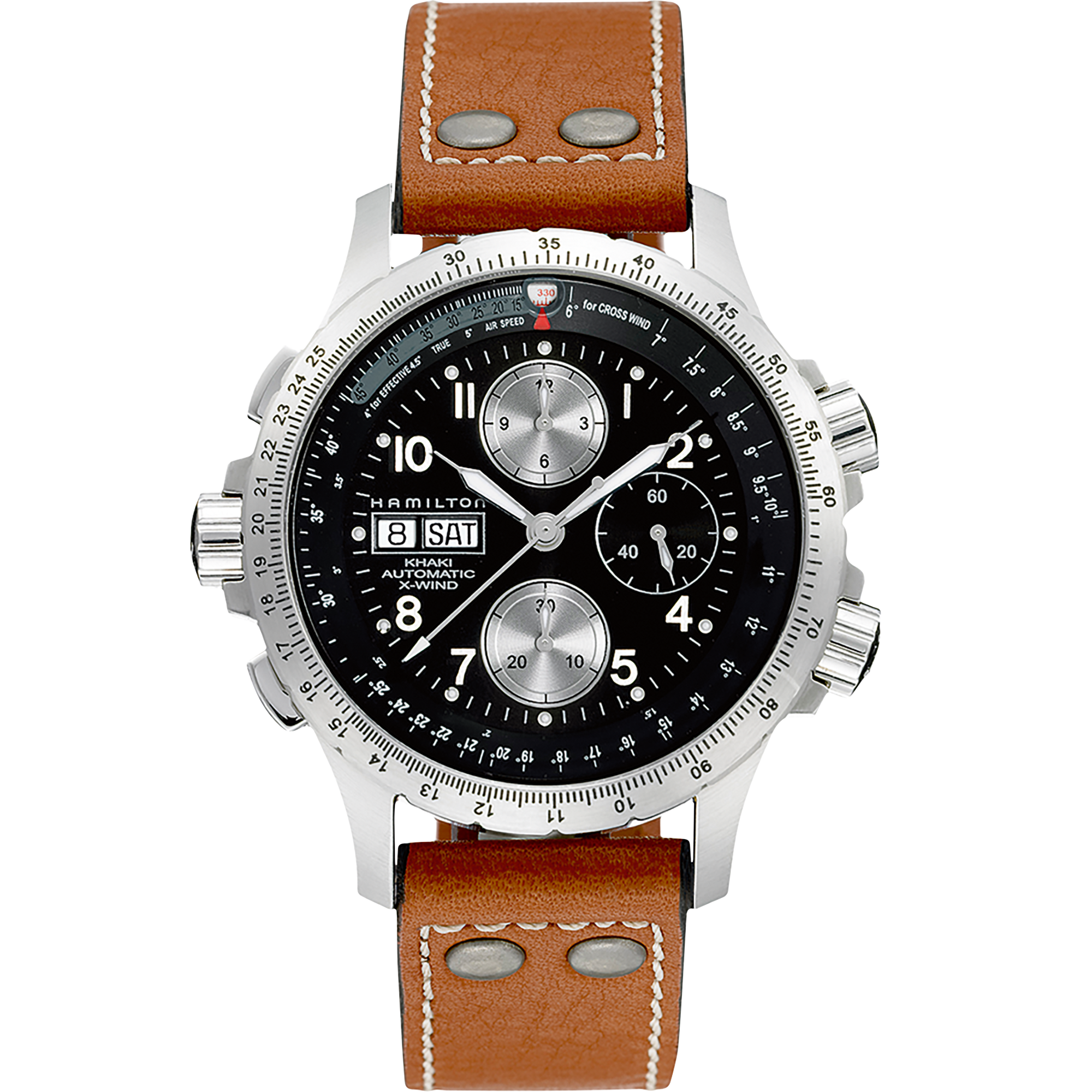 ハミルトン HAMILTON 腕時計 メンズ H77906940 カーキ アビエーション X-ウィンド オートクロノ 45.5mm KHAKI AVIATION X-WIND AUTO CHRONO 45.5mm 自動巻き（H-21-Si/手巻き） ネイビーxネイビー アナログ表示