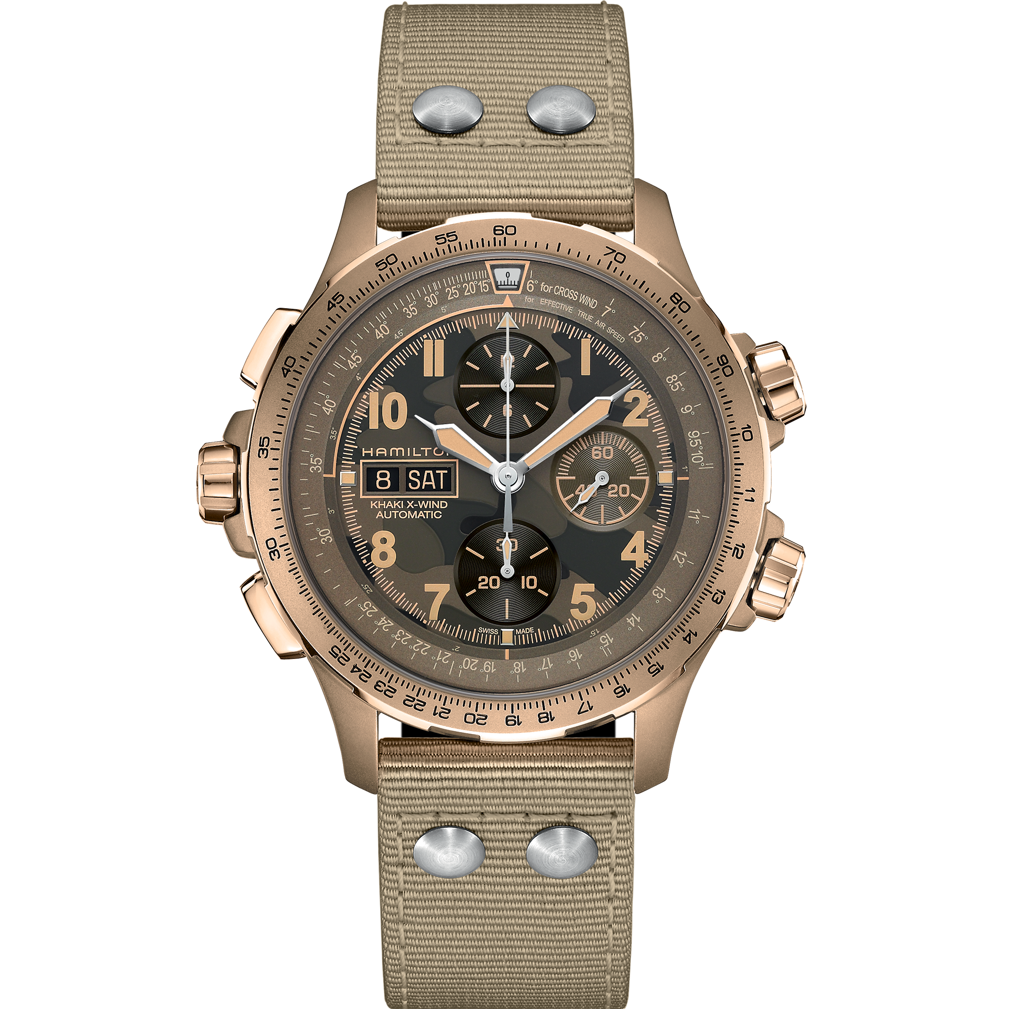 ハミルトン HAMILTON 腕時計 メンズ H77906940 カーキ アビエーション X-ウィンド オートクロノ 45.5mm KHAKI AVIATION X-WIND AUTO CHRONO 45.5mm 自動巻き（H-21-Si/手巻き） ネイビーxネイビー アナログ表示