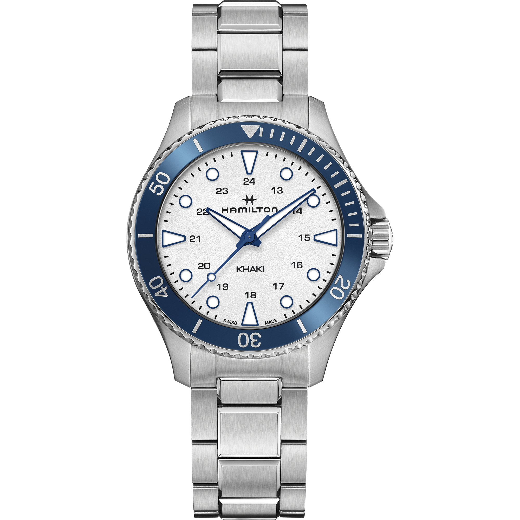 Khaki Navy Scuba 37mm - Silver dial - Stainless Steel bracelet