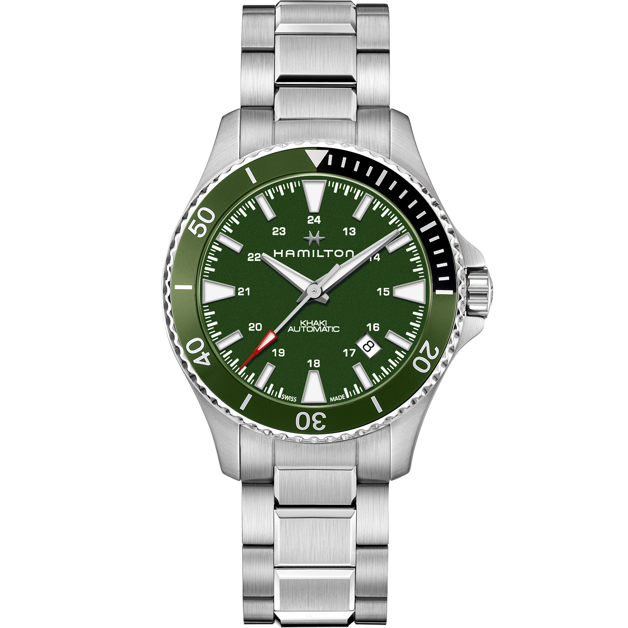 ハミルトン HAMILTON 腕時計 メンズ H82375161 カーキ ネイビー スキューバ オート 40mm KHAKI NAVY SCUBA AUTO 40mm 自動巻き（H-10/手巻き付） グリーンxシルバー アナログ表示