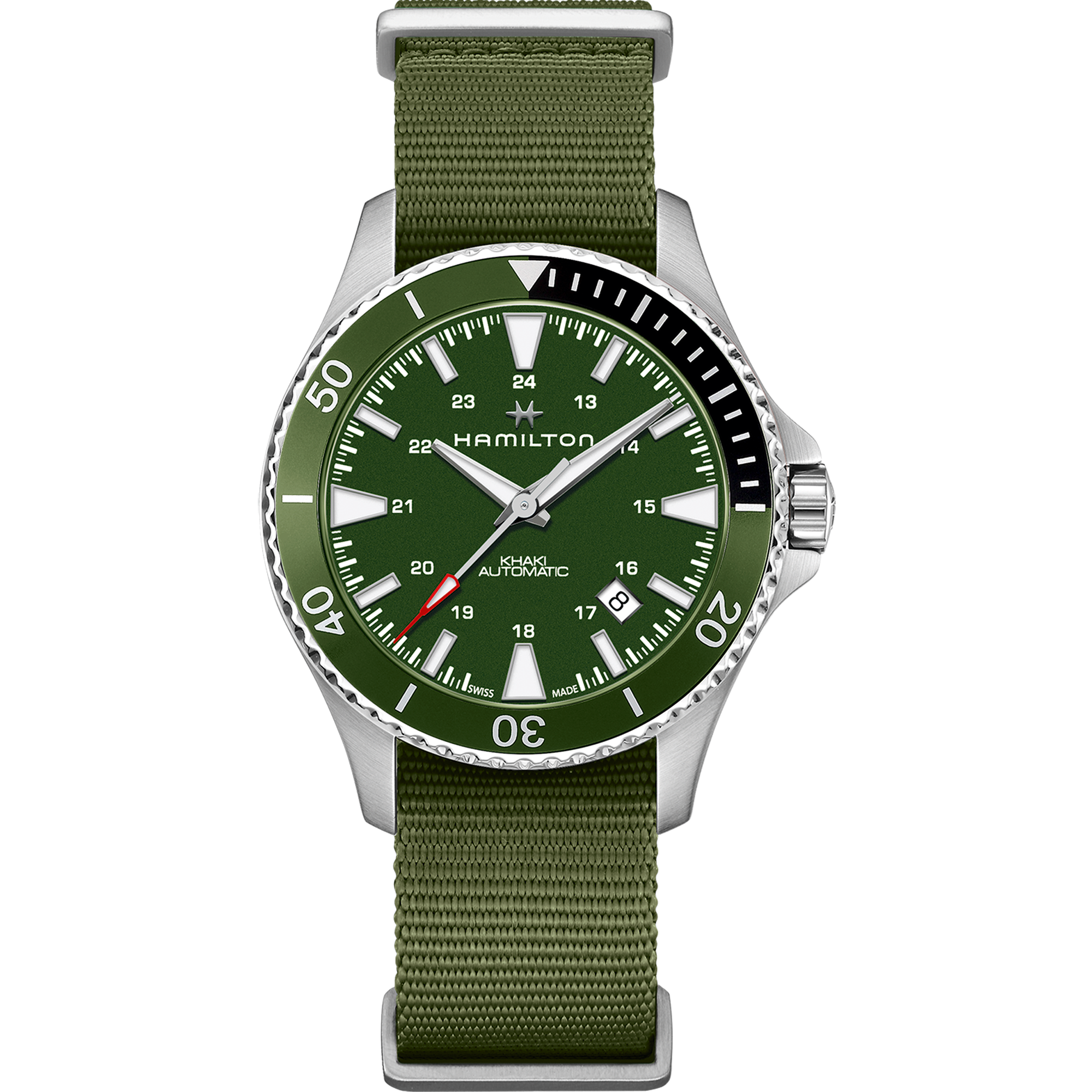 ハミルトン HAMILTON 腕時計 メンズ H82231150 カーキ ネイビー スキューバ KHAKI NAVY SCUBA クオーツ（F06.105） シルバーxシルバー アナログ表示