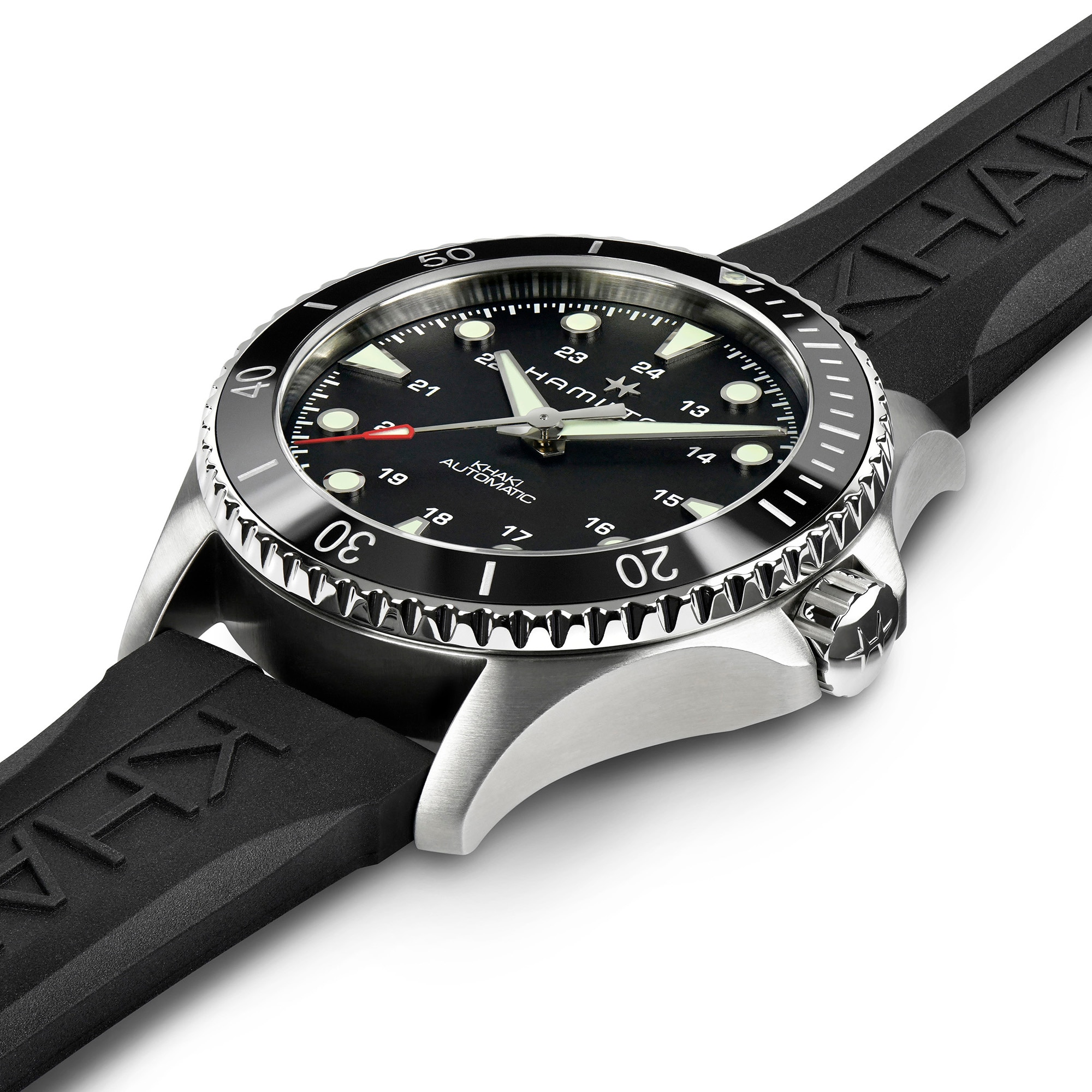 ハミルトン HAMILTON 腕時計 メンズ H82515330 カーキ ネイビー スキューバ オート 43mm KHAKI NAVY SCUBA AUTO 43mm 自動巻き（H-10） ブラックxブラック アナログ表示