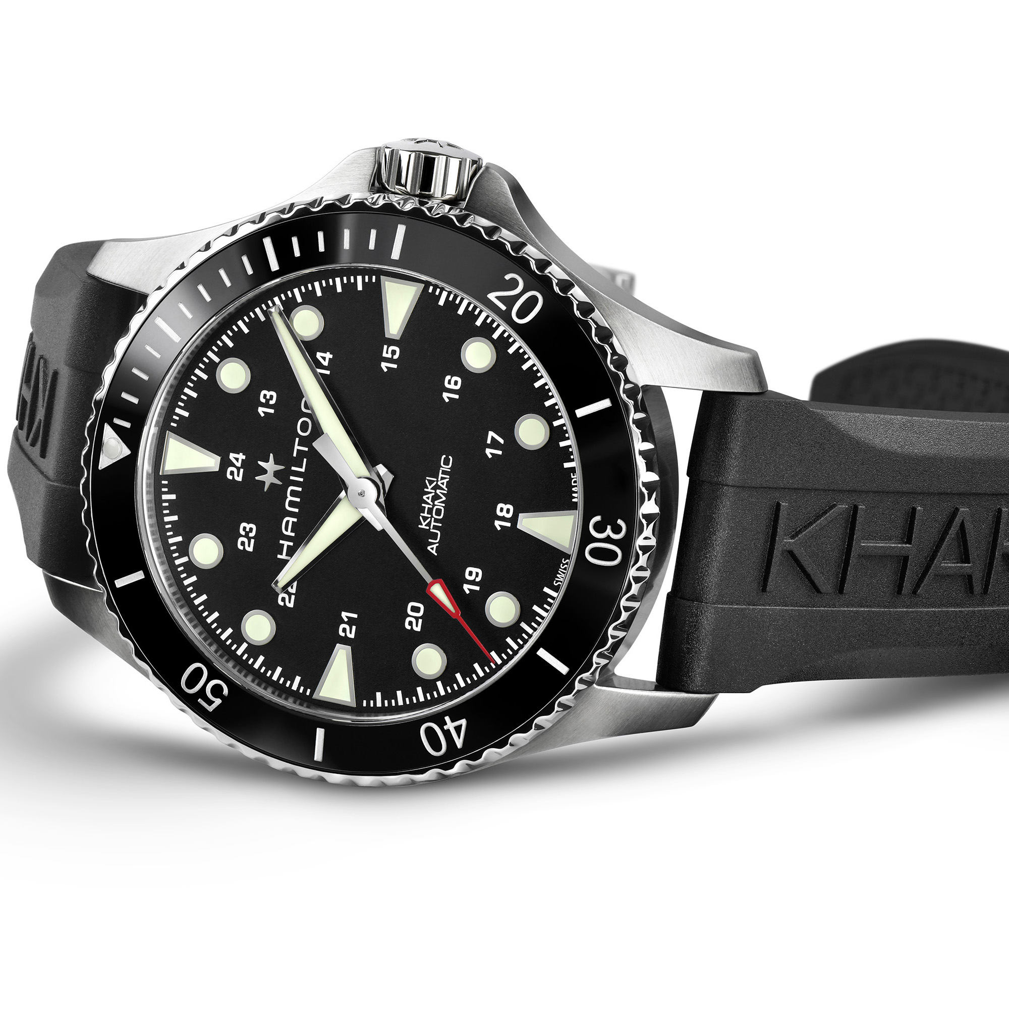 ハミルトン HAMILTON 腕時計 メンズ H82515330 カーキ ネイビー スキューバ オート 43mm KHAKI NAVY SCUBA AUTO 43mm 自動巻き（H-10） ブラックxブラック アナログ表示