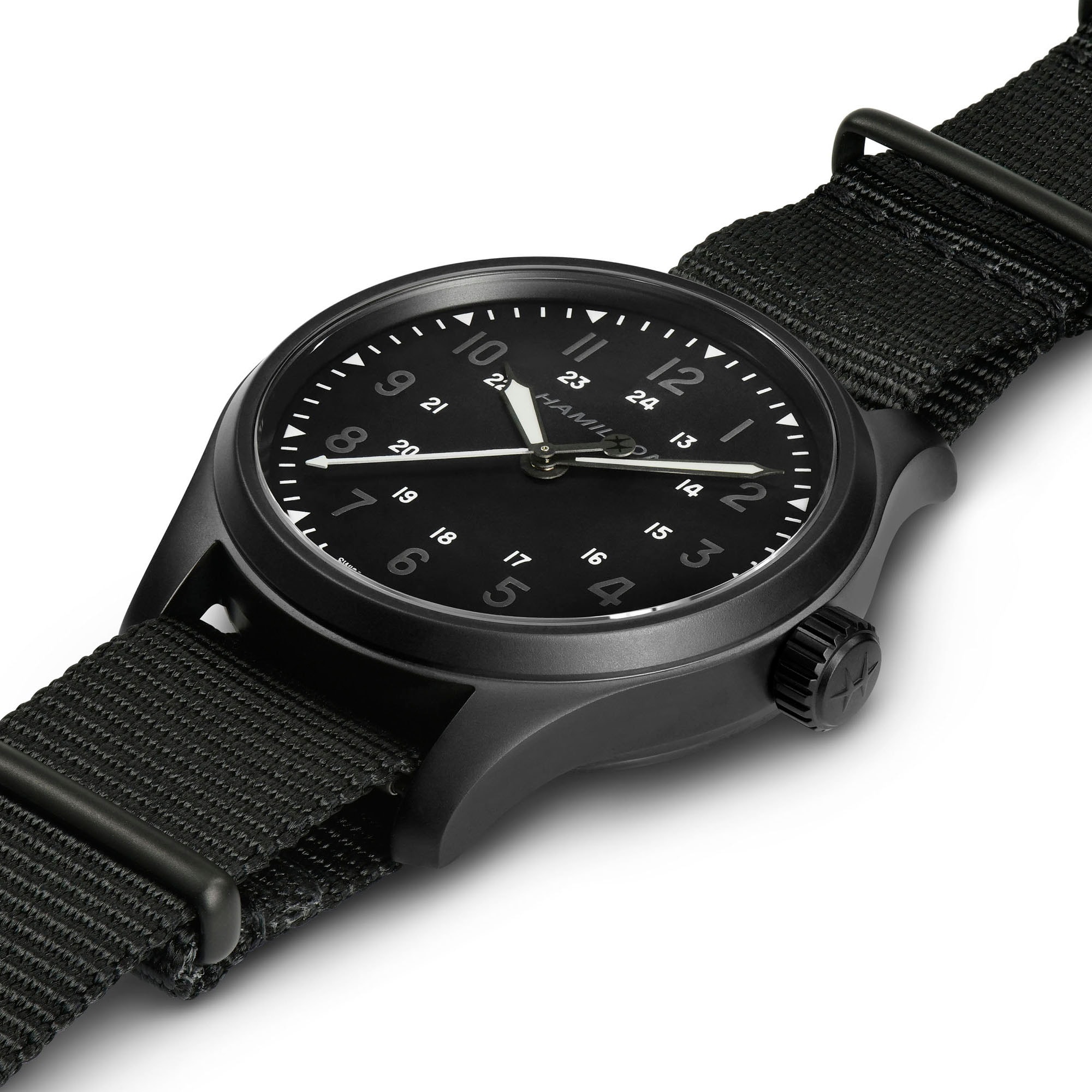 Khaki Field Auto - Black dial - Black Nato strap | Hamilton Watch 