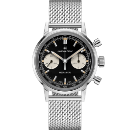 Shop Hamilton American Classic Intra-matic Chronograph H In Black