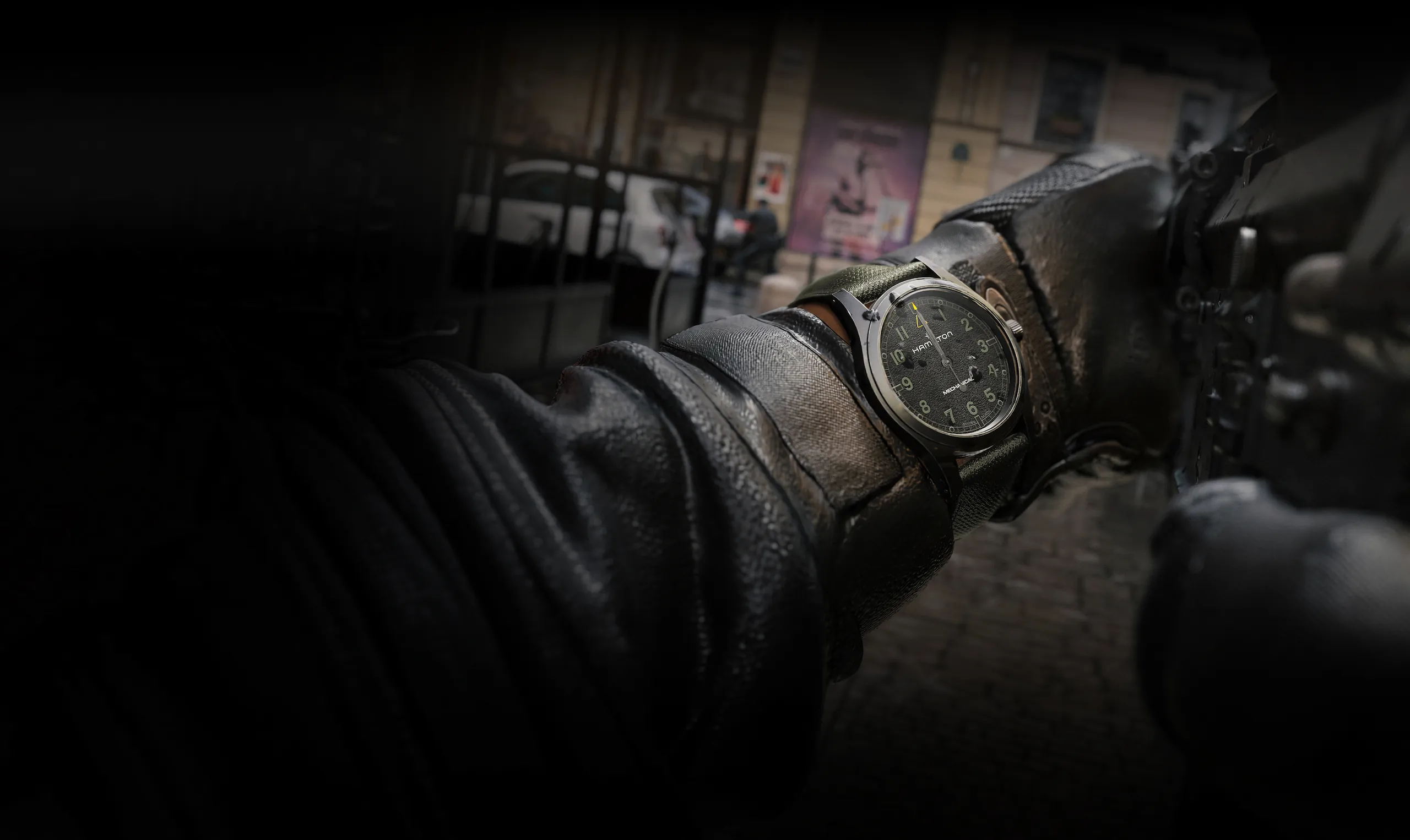 Hamilton Khaki Field watch worn by Captain Price lying on concrete